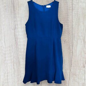 EVERLY Royal Blue Sleeveless Ruffle Hem Dress Women's L